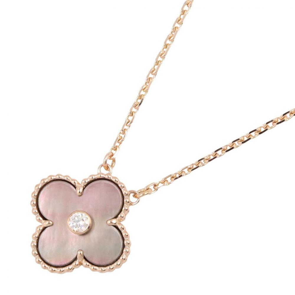Van Cleef & Arpels Vintage Alhambra 1PD Necklace, 18KPG (Pink Gold), Diamond,...